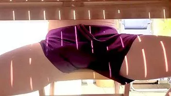 Play Exhibitionist lad wanks under the table out in public