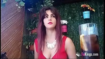 Play Claudia sevilla's so horny that she fucks a dude in some bar's restrooms