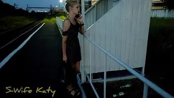 Play The puzzled cutie was waiting for the train and got a hot cock and a big creampie in public