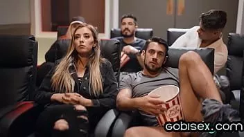 Play Bisex facesitting babe pussynailed in mmf 3way public action