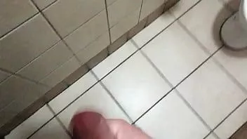 Play Huge load hands free in public bathroom